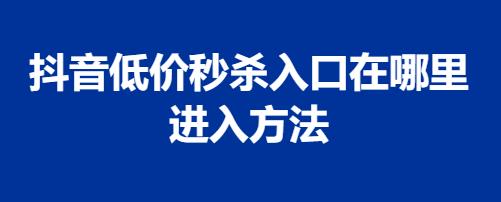 抖音低价秒杀入口在哪里 进入方法