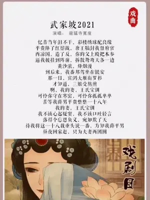 武家坡戏曲抖音文案（戏曲武家坡唱词）